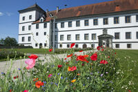 Schloss Me&szlig;kirch mit Blumen
